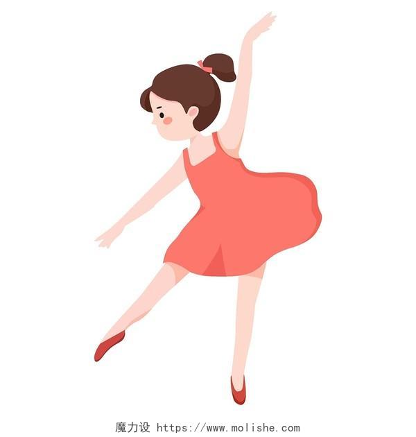 舞蹈女孩元素卡通矢量唯美漫画扁平水果连衣裙植物